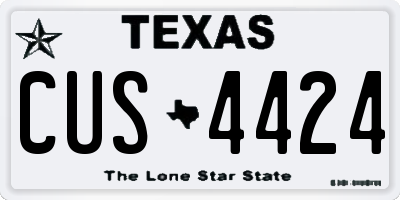TX license plate CUS4424