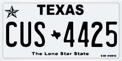 TX license plate CUS4425