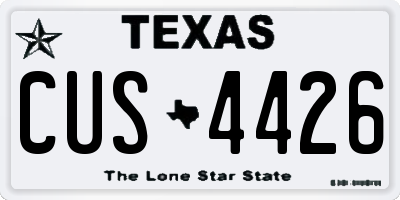 TX license plate CUS4426