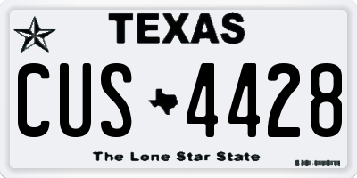 TX license plate CUS4428