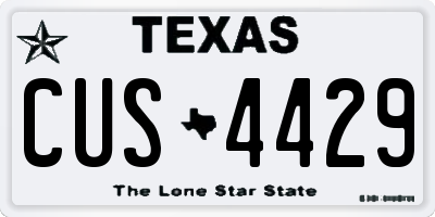 TX license plate CUS4429