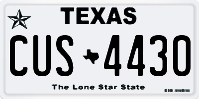 TX license plate CUS4430