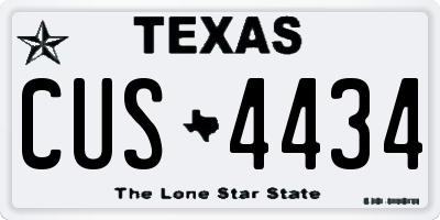 TX license plate CUS4434