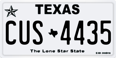 TX license plate CUS4435