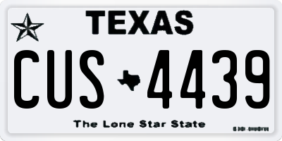 TX license plate CUS4439