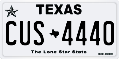 TX license plate CUS4440