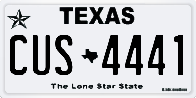 TX license plate CUS4441