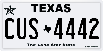 TX license plate CUS4442