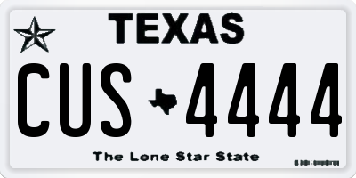 TX license plate CUS4444