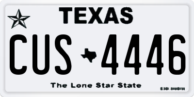 TX license plate CUS4446