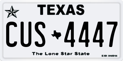 TX license plate CUS4447