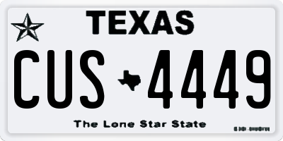 TX license plate CUS4449