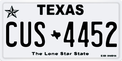 TX license plate CUS4452