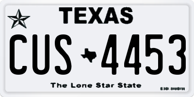 TX license plate CUS4453