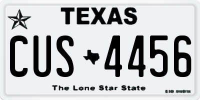 TX license plate CUS4456