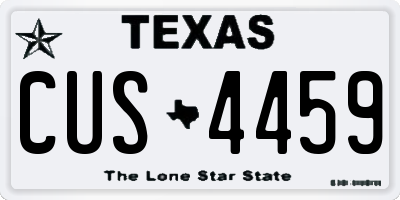 TX license plate CUS4459