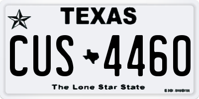 TX license plate CUS4460