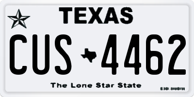 TX license plate CUS4462