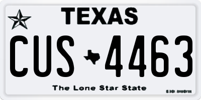 TX license plate CUS4463