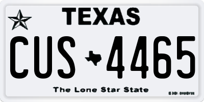 TX license plate CUS4465