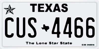 TX license plate CUS4466