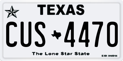 TX license plate CUS4470