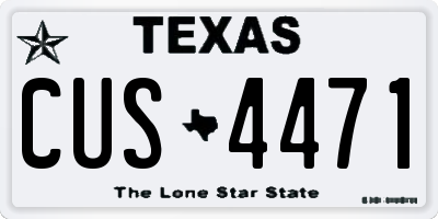 TX license plate CUS4471