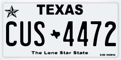 TX license plate CUS4472