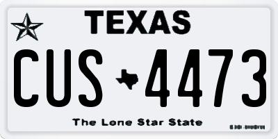 TX license plate CUS4473