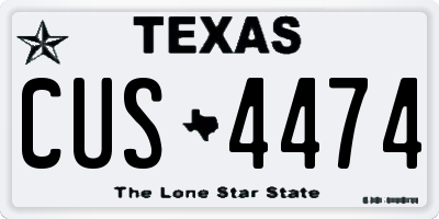 TX license plate CUS4474