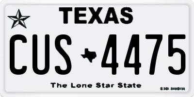 TX license plate CUS4475