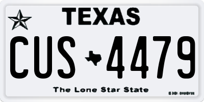 TX license plate CUS4479