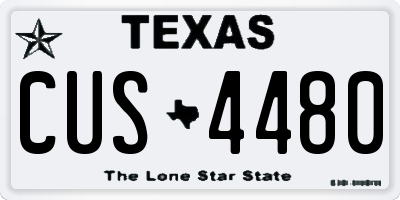 TX license plate CUS4480