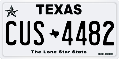 TX license plate CUS4482