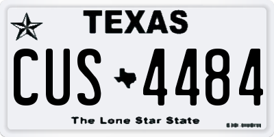 TX license plate CUS4484