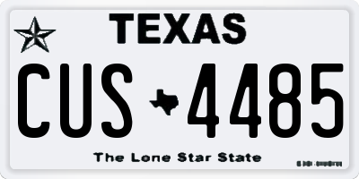 TX license plate CUS4485