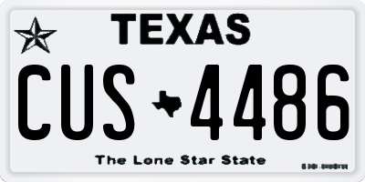 TX license plate CUS4486