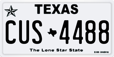 TX license plate CUS4488
