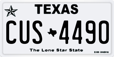 TX license plate CUS4490