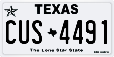 TX license plate CUS4491