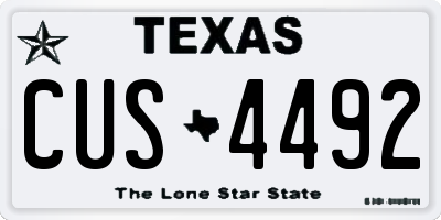 TX license plate CUS4492