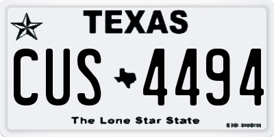 TX license plate CUS4494