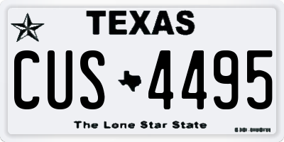 TX license plate CUS4495