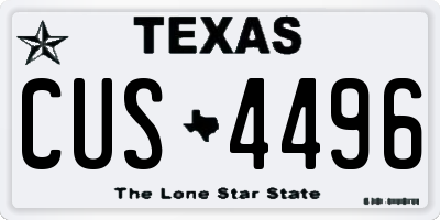 TX license plate CUS4496