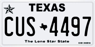 TX license plate CUS4497