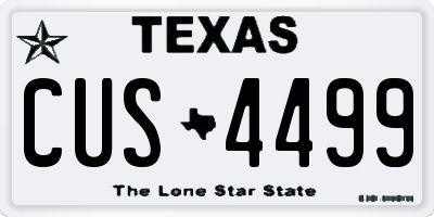 TX license plate CUS4499