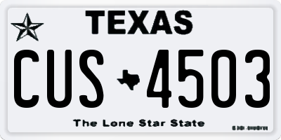TX license plate CUS4503