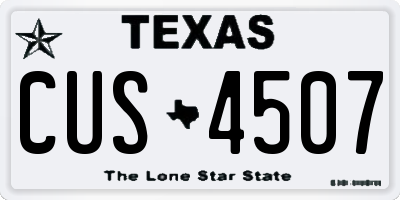 TX license plate CUS4507