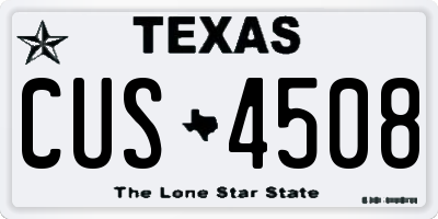 TX license plate CUS4508