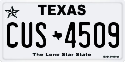 TX license plate CUS4509
